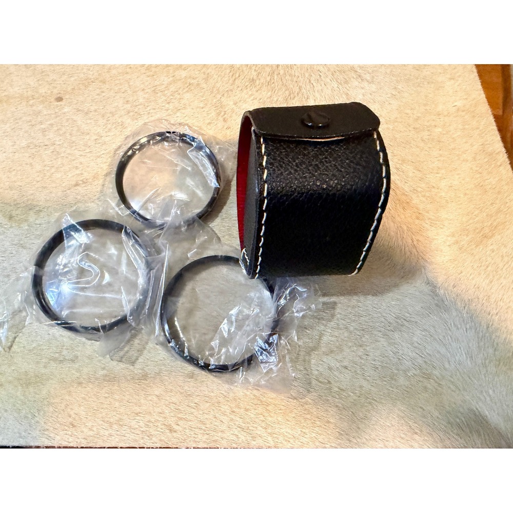 Vintage Soligor Camera Lens Filter Set Japan Black 50mm +1-3 Case Red Interior